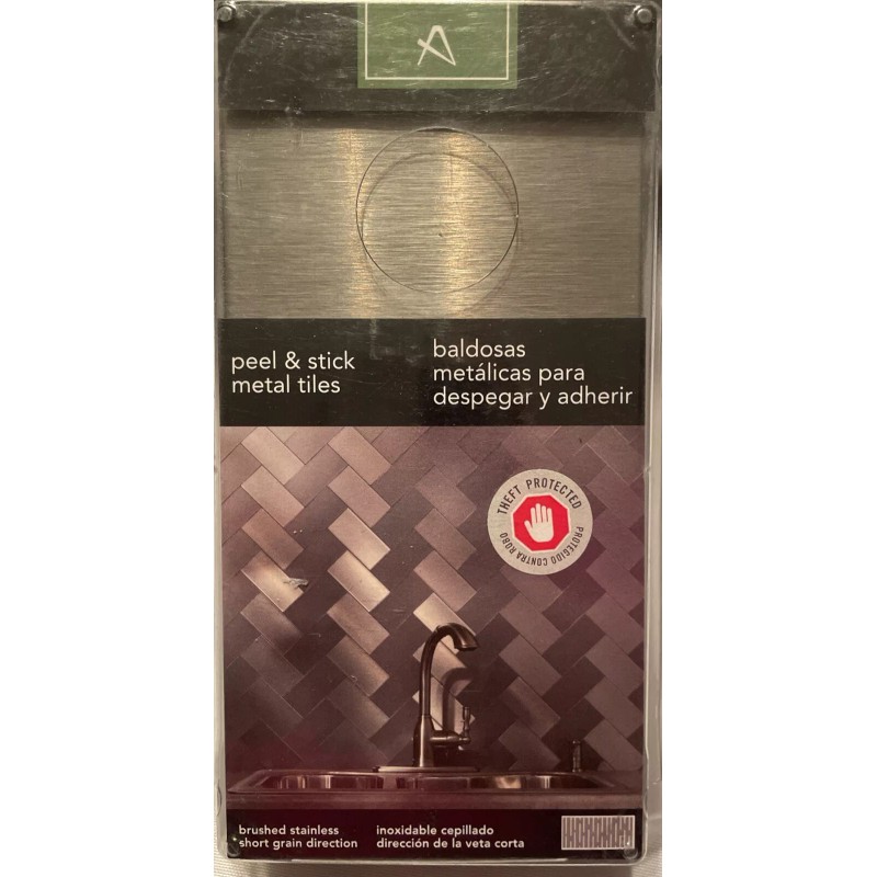 Aspect Peel and Stick Backsplash 3inx6in Metal Tile (8 pack)