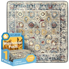 SCLOSE Washable Pee Pad for Dogs Extra Large, 72" x 72" Reusable Puppy Pads Waterproof Dog Rugs, Super Absorbent, Leakproof, Dog Crate Pad, Playpen Mat, Whelping Pads, Vintage