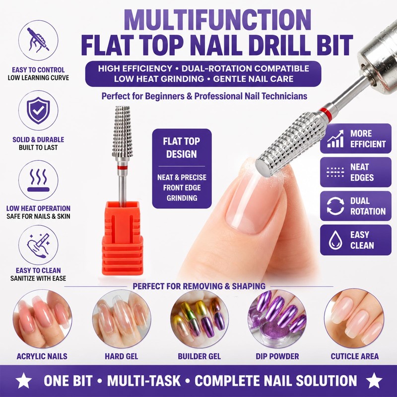 FATUXZ Nail Drill bits, 3/32" Shank Tungsten Carbide Drill Bits,
