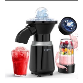 Feppo Snow Cone Machine & Smoothie Blender 2 in 1, Slushie Machine Shaved Ice Machi.