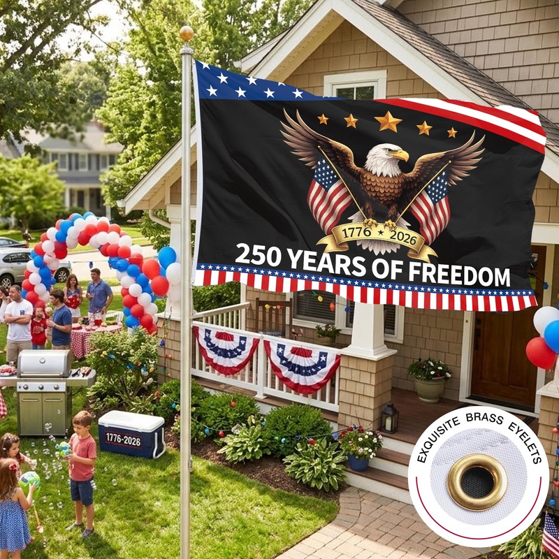3Ply 250 Years of Freedom Flag 1776-2026 Eagle Flag 250