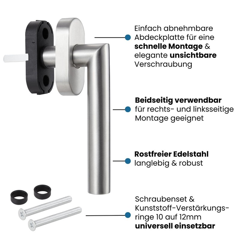Stahlia Window Handles Brushed Stainless Steel (Pack of 4) Window