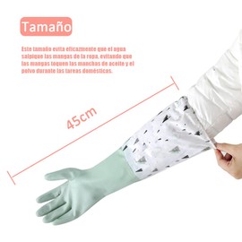 Mythya Guantes de Goma con Mangas Largas, Guantes Limpieza para Lavar Platos, Guantes de Trabajo Reutilizables, Guantes Cocina para Limpieza, Horno, Lavado, Trabajo, Pintura, Jardinería