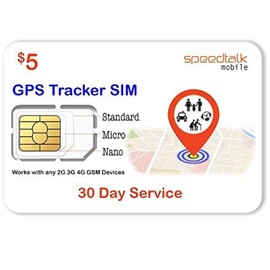 SpeedTalk Mobile $5Prepaid SIM Card for 5G 4G LTE GPS Trackers for Pet s, Kids, Senior, Vehicle OBD, IoT, Car Tracker Devices | 30 Days Wireless Service in The USA