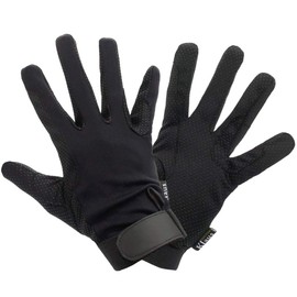 Klaus Riding Gloves EG1 Stretch Non-Slip Easy Gloves for Riding Men Women EG1 Black (M)