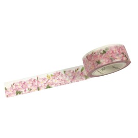 Wrapables Flowers and Greens Washi Masking Tape, 15mm x 7m Pink Spring