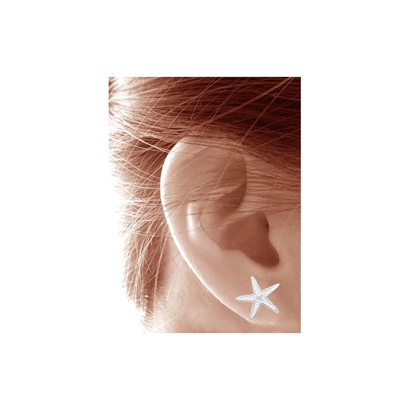 Heather Needham Sterling Silver Starfish Earrings - SIZE: 10mm Starfish
