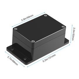 Project Boxes 2pcs with Fixed Ear Therlan DIY IP65 Waterproof Project Enclosure Box small ABS Universal Junction Electronics Boxes Black Project Dustproof Plastic Box Case Indoor Outdoor(100*68*50mm)