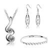 Gkaopi 3 Piece Cubic Zirconia Jewellery Set Women's Twist Necklace