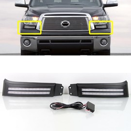 ECAHAYAKU Front Bumper Fog Lamp With Sequential Flash Turn Signal Light Compatible With Toyota Tundra 2007-2013 Toyota Sequoia 2008-2017 Led Daytime Running Driving Light Daylight