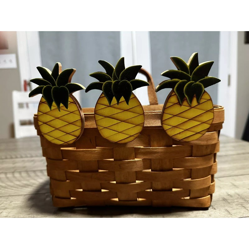 Longaberger Homemade Wooden Pineapple Basket Cuties for Longaberger Baskets