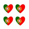 Set of 4 x Portugal Flag Heart Iron on Transfer