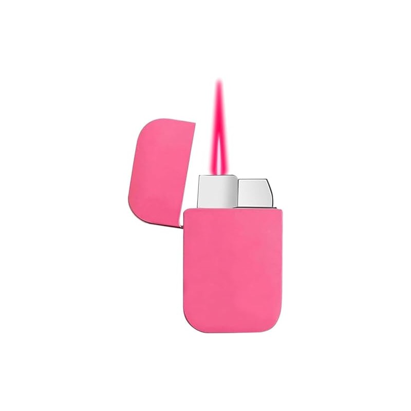 Pink Flame Torch Lighter, Stylish Glitter Refillable Butane Lighter, Windproof