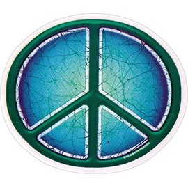 Dye the Sky Batik Peace Sign – Window Sticker/Decal (4.25" X 3.5")