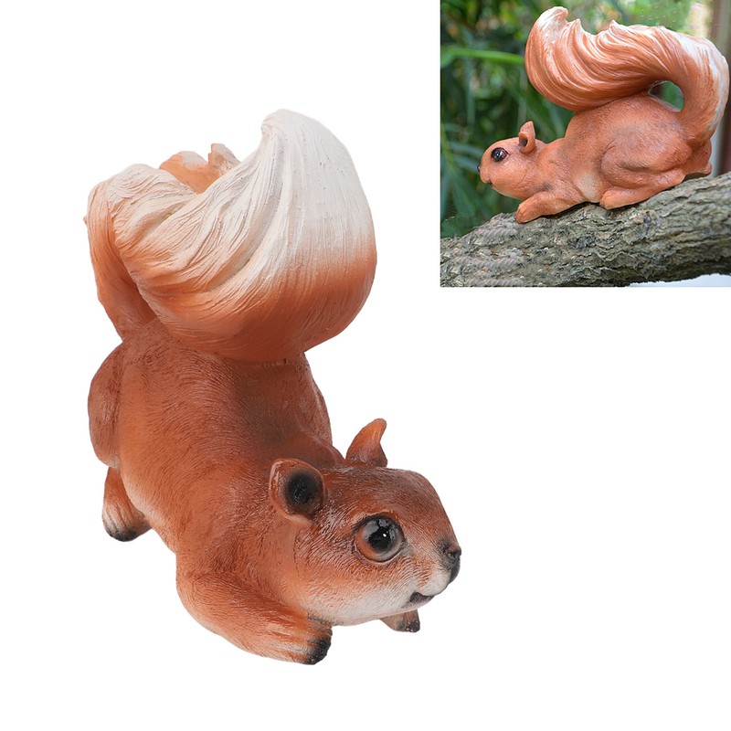 Squirrel Garden Decor Outside Funny Resin Statue Courtyard Balcony Outdoor