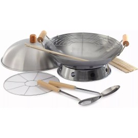 Norpro 10-Piece Wok Set, Silver, 14 inch