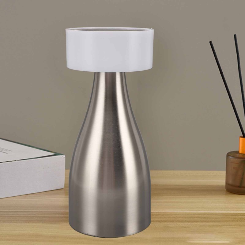 Metal Table Lamp Stepless Dimmable 3 Color Touch Control Rechargeable