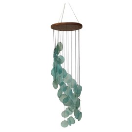 Chesapeake Bay 10619 Capiz Shell Turquoise Wind Chime 29.5 Inches Long