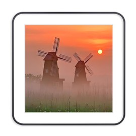 20x20 Picture Frame Aluminum Round Corners Black, Suitable for 16x16 In （With Mat or 20x20 In （Without Mat） Photo,Painting,Puzzles，Diploma（X0919YB2020W1616）