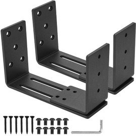 Door Barricade Brackets, Btowin VCF Pack of 2 U Angle Metal Bracket Security Door Lock Metal Angle for 2 x 4 Lumber Reinforced Door Locks Outer & Inner Swing Doors Gates