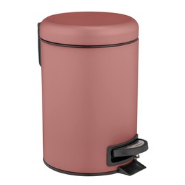 WENKO Leman pedal bin, 3 liters, with removable insert, made of painted steel, 17 x 25 x 22.5 cm, antique pink