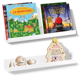 PruQuaiy 2 Pack Magnetic Book Shelf - Acrylic Reusable Display Panel for Whiteboards, Classrooms & Home, Adhesive-Free Storage with 11lb Capacity (White)