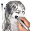 3Pcs Artist Blending Sponge Pen Washable Sketch Rubbing Sponge Brush