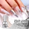 U-Shinein Hema Free Metallic Gel Nail Polish, Glitter Silver 3D