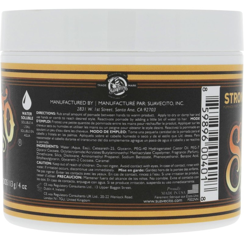 Suavecito Pomade Firme/Strong Hold, 4 oz, 3 Piece