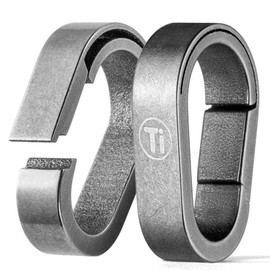 TISUR Mini Titanium Key Rings,Small Carabiner Keychain Clip Quick Release Key Chain Connector Keychain Accessories for Car (2Pcs Titanium Key Ring Links)