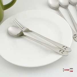 (Hyunwoo) HWF Smile Punch Tea Spoon Tea Fork 10P / (현우)HWF 스마일펀치티스픈티포크10P