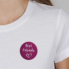 Hellweg Druckerei Button Badge Best Friends Heart Love Friends Badge Gift Idea Badge Pin, Metal