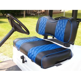 Huskey Parts Company Blue Black Golf Cart Front Seat Covers 2 PCS Compatible with Yamaha G29 Drive 2007+，Drive 2
