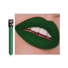 Matte Green Liquid Lipstick Waterproof Full-coverage Green Lip Gloss, Highly Pigmented Long Lasting Smudge-proof Face Body Paint for Festival Cosplay Makeup Gift for Women