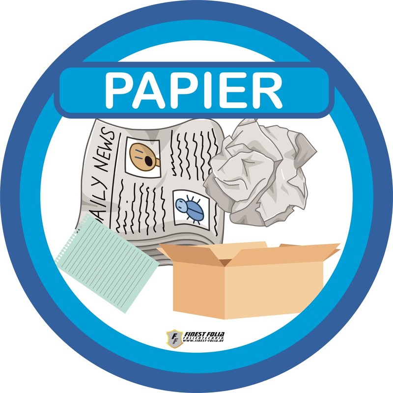 Set of 6 Colourful Waste Separation Stickers, Scratch and Weatherproof