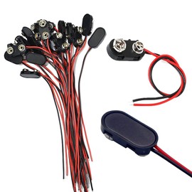 JWISLAND 60 Pack 9V Battery Connector, 9 Volt Battery Connectors with Wires Hard Plastic Shell Used in Arduino Electronics, Student Experiment, STEM Projects, and Research (I-Type)