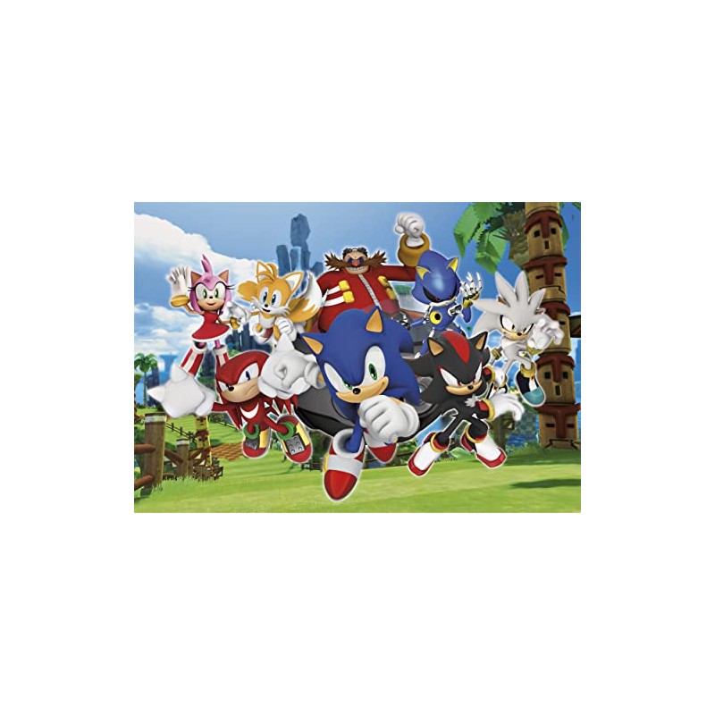 Clementoni 27159 Sonic Supercolor Sonic-104 Pieces-Jigsaw Puzzle for Kids Age