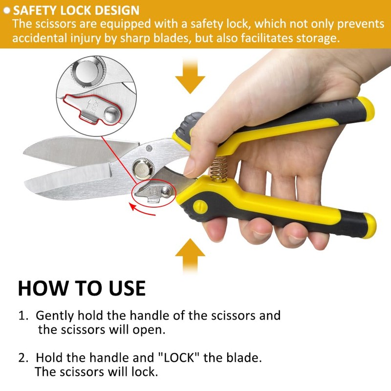 Scissors Heavy duty 9-inch, Shears Multipurpose, Easy Cutting Iron Sheet,