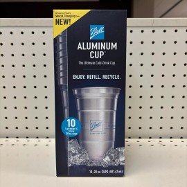 BALL The Ultimate 100% Recyclable Cold-Drink Cup - Ball Aluminum 10 Cups - 20 oz. Cup