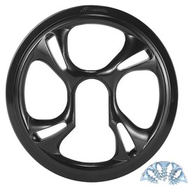 Pyuyan Black Sprocket Cover, Bicycle Sprocket Cover, Plastic Sprocket Cover, Black Sprocket Cover for 42 Teeth Mountain Bike or Most Bikes, Road Bikes, with 4 Universal Screws