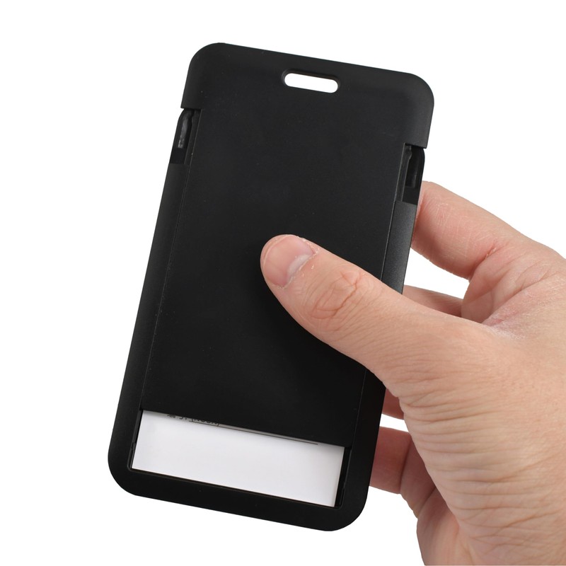 1 Pack Sliding ID Badge Holder with Clear Window Black