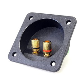 Absolute USA SST-300 3-Inch Square Gold Twist Banana Jacks Double Binding Post Speaker Box Terminal Cup