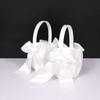 2Pcs Flower Girl Basket for Wedding, Wedding Basket with Satin