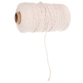 Tofficu 1roll Natural Cotton Rope Thick Decorative Crafting Cord for DIY Projects Roll for Wrapping Home Decor and Holiday Decorations for Arts and Crafts Beading and More