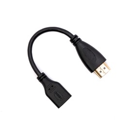 System-S HDMI 1.4 Cable 17 cm Standard to Mini Type C Female Adapter in Black