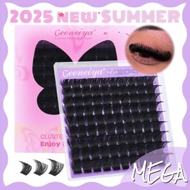 [EXHAUST]Geeneiya 5 Styles Lash Clusters Kit, Volume/ Mega/ Full/ Bottom Eyelash Clusters Extensions with Everything You Need for Beginners and Proficient, DIY at Home Easily:_[MEGA]-LASH