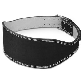 Generic Leather Weight Lifting Belt for Men Women, 6"" Back and Lumbar Support Gym Belt for Bodybuilding, Fitness, Powerlifting, Cross Training, 8 Adjustable Holes