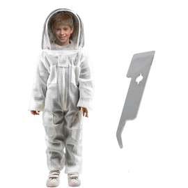 Children Beekeeping Suit Ventilated Beekeeping Clothing Children Bee Suit with Gloves Beekeeping Supplies(L-3'9''-4'3'')