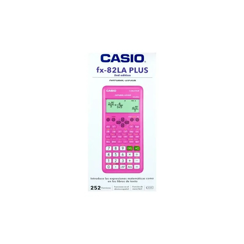 Calculadora Cientifica Casio Fx-82la Plus2 252 Funciones Color Rosa
