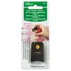 Clover Coin, Gold Brass Disk, Soft Black Leather, Sewing Needle,